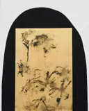 Pierre Vermeulen, Untitled, 2021, gold leaf imitate, sweat, acrylic and shellec on linen