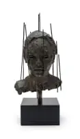 Lionel Smit, Shift Series #1 with Shafts, 2011, bronze with brown patina, on a metal base