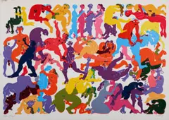 Walter Battiss, Orgy 5, 1974, screenprint on paper
