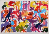 Walter Battiss, Orgy 5, 1974, screenprint on paper