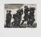 William Kentridge, Something Has Been Postponed, 2019, coffee-lift aquatint and drypoint on paper