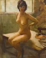 Irmin Henkel, Seated Nude, 1977, oil on canvas