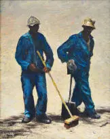 Walter Meyer, Padwerkers (Road Workers), 2004, oil on canvas