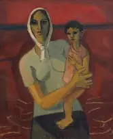 Maurice van Essche, Mother and Child, 1970, oil on canvas