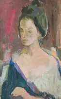 Jean Welz, Portrait of a Woman, 1960, oil on canvas laid down on board