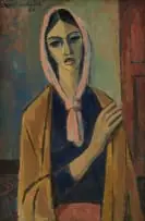 Maurice van Essche, Woman Wearing a Headscarf, 1966, oil on board