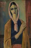 Maurice van Essche, Woman Wearing a Headscarf, 1966, oil on board
