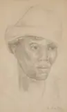 Maggie Laubser, Portrait of a Young Man, 1950, charcoal on card