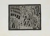 Azaria Mbatha, Birth of Moses, linocut on rice paper