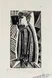 John Muafangejo, Preacher, 1969, linocut on paper