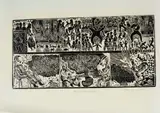 Caiphas Nxumalo, Kingdom of Heaven, linocut on paper