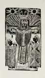 John Muafangejo, Crucified, linocut on paper