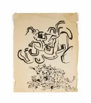 Walter Battiss, Abstract Composition, ink on paper