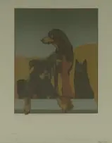 Michael Leonard, Bella, Max and Charlie, 1973, colour screenprint on paper