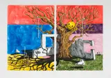 Raymond Fuyana, Big Tree, 2020, colour monotype on paper