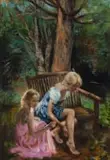 Mari Vermeulen-Breedt, Two Girls and a Bench