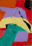 Trevor Coleman, Untitled (Abstract with Purple, Green and Yellow), 2011, acrylic on board