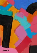Trevor Coleman, Untitled (Abstract Composition), 1997, oil on card