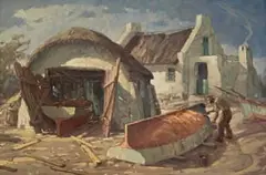Nils Andersen, The Boathouse, oil on board