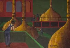 Diederick During, Brewing, oil on board