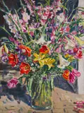 Gerhard Batha, Vase of Flowers, oil on canvas