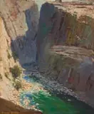 Adriaan Boshoff, Fish River Canyon, Namibia, oil on board