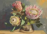 Dino Paravano, Proteas in a Brass Vessel