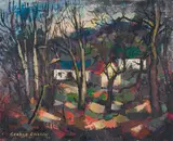 George Enslin, Cottages in a Clearing, 1960, oil on canvas