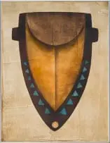 Hannes Harrs, Shield, 1978, mixed media on board