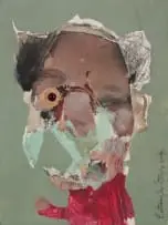Bastiaan van Stenis, Gargoyle Again, 2016, mixed media with collage and found object on canvasboard
