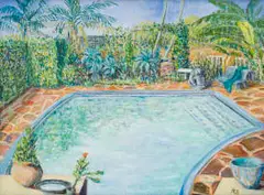 Rain Battiss, Pool, oil on canvas