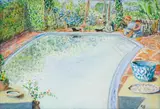 Rain Battiss, At the Pool, oil on canvas
