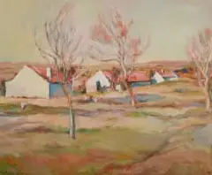 Herbert Coetzee, Bolandse Somerlandskap (Highland Summer Landscape), 1984, oil on board