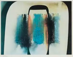 Larry Scully, Untitled (Abstract Composition in Blue), 1975, colour photolithograph on paper