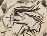 Eugene Labuschagne, Fishes, ink on paper