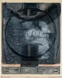 Bettie Cilliers-Barnard, Untitled (Abstract with Circle in Black and Grey)