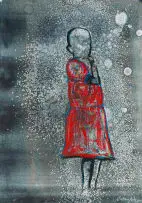Nelson Makamo, Somewhere I Belong, 2024, monotype and pastel on paper