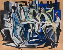 Bill Ainslie, Figures Dancing, gouache on paper
