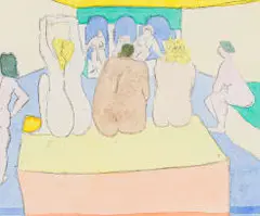 Robert Hodgins, Afternoon in Istanbul, colour etching on paper