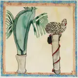 Alan Crump, Composition with Standing Forms, 1984, watercolour and pastel on paper