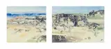 Ulrich Schwanecke, Abstract Landscape with Shrubs, diptych