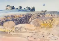 Rocky Outcrop by Ulrich Schwanecke, 1991, watercolour on paper, sold Aug 2026