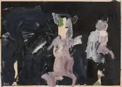 Bastiaan van Stenis, The Night, 2018, oil on woven paper
