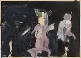Bastiaan van Stenis, The Night, 2018, oil on woven paper