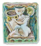 Armando Baldinelli, Abstract Figure with Moon and Book, gouache and watercolour on paper