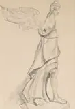 Maud Sumner, Figure with Wings, graphite on paper