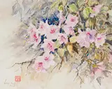 Lucy Mary Wiles, Pink Azalea Species, watercolour and gouache on paper
