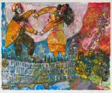 Théo Tobiasse, Ce Violon est le Soleil de Londres (This Violin is the Sun of London), colour lithograph on paper