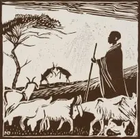 Nerine Desmond, The Goatherd III, 1975, linocut on paper