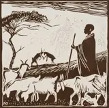Nerine Desmond, The Goatherd III, 1975, linocut on paper